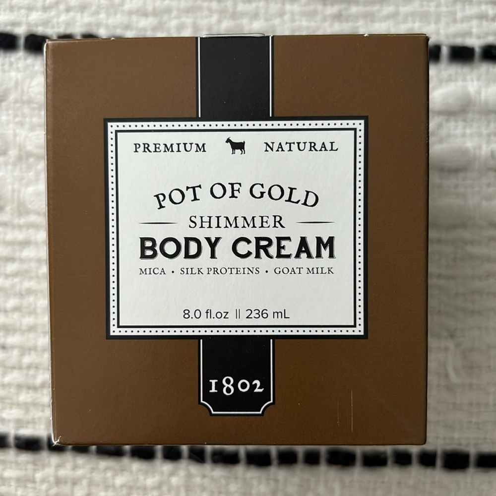 Beekman 1802 Pot of Gold Shimmer Body Cream.